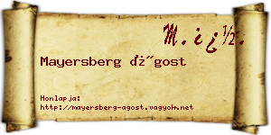 Mayersberg Ágost névjegykártya